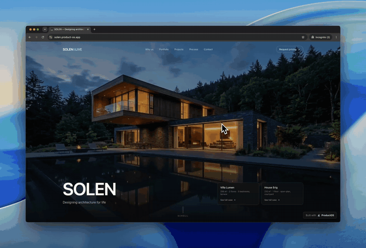 SOLEN — cinematic architecture studio site